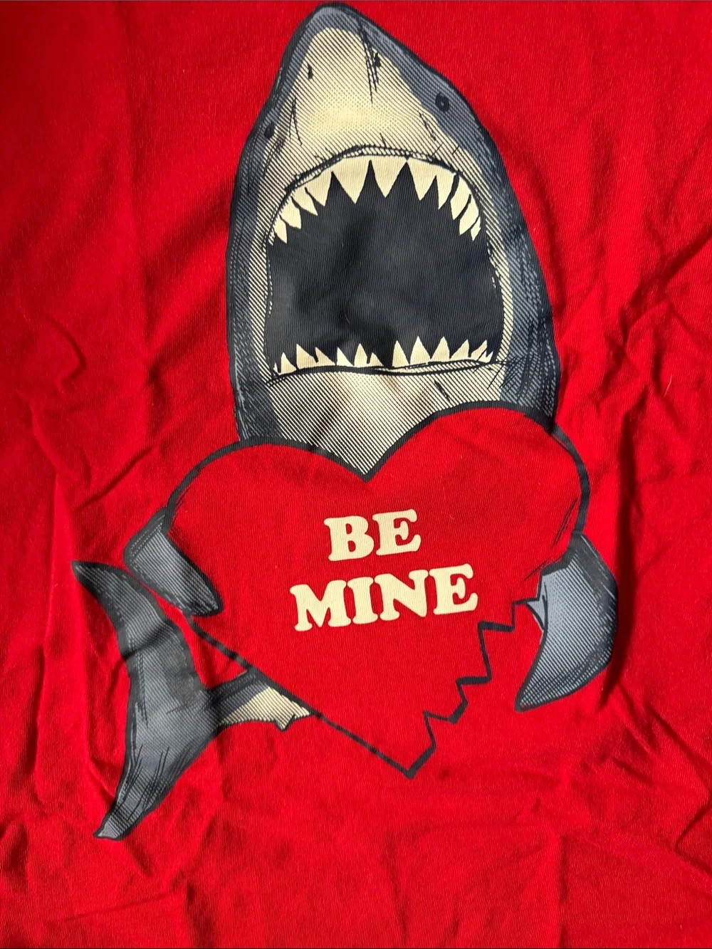 Carter's Bright Red Shark Tee with Heart Graphic